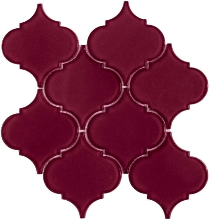 Sultan Purple Red Arabesque Glass Mosaic Tile-Glass Mosaic-American Tile Depot