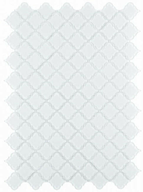 Sultan White Shining Glossy Arabesque Glass Mosaic Tile-Glass Mosaic-American Tile Depot