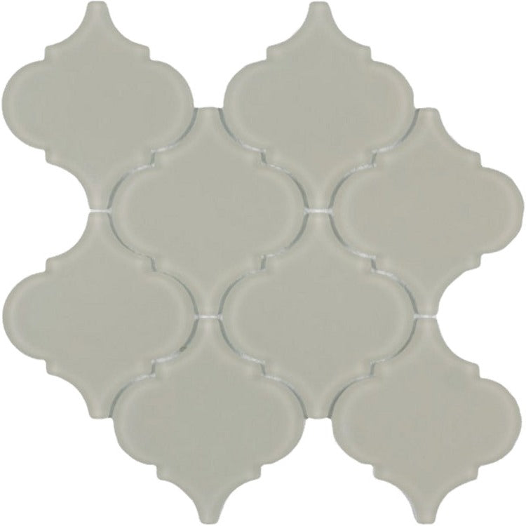 Sample of Sultan Beige Frosted Arabesque Glass Mosaic Tile-Glass Mosaic-American Tile Depot