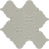 Sultan Beige Frosted Arabesque Glass Mosaic Tile