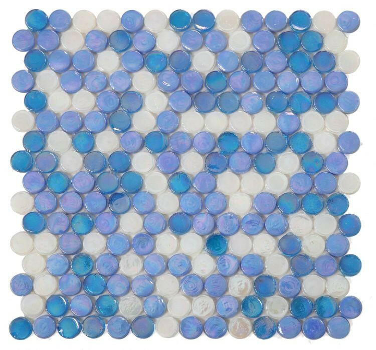 Summer Beach Penny Circular Glass Mosaic Tile-Glass Mosaic-American Tile Depot