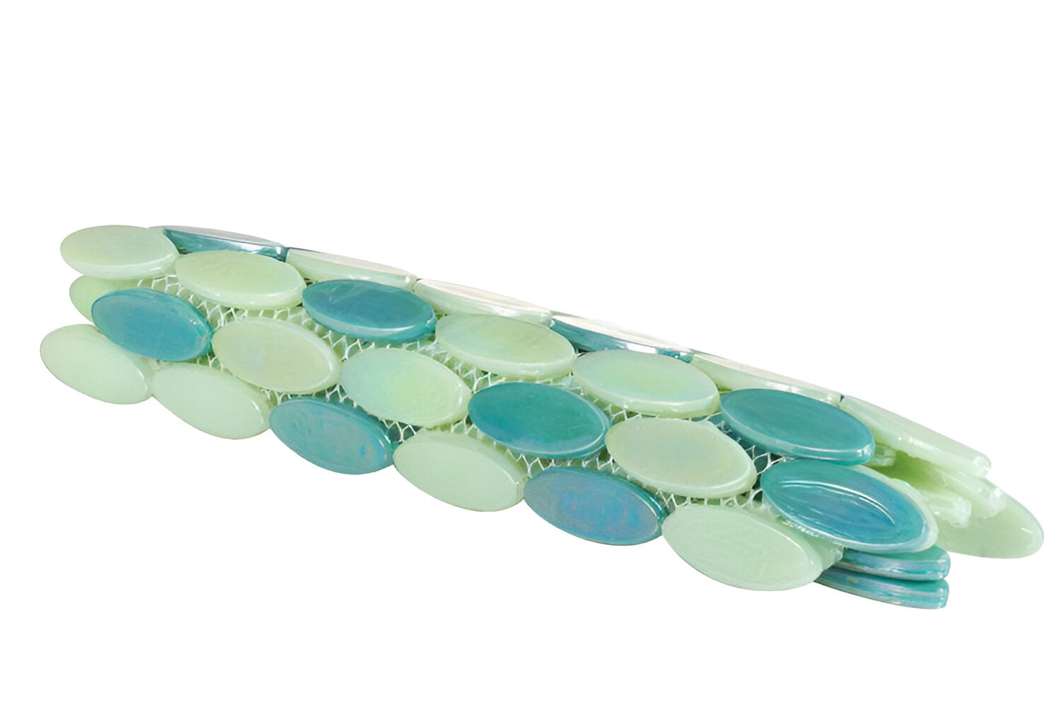 Summer Green Oval Glass Mosaic Tile-Glass Mosaic-American Tile Depot