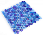 Summer Ocean Penny Circular Glass Mosaic Tile-Glass Mosaic-American Tile Depot