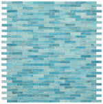 Sample of Summer Blue Linear Glass Mosaic Wall Tile-Sample-American Tile Depot