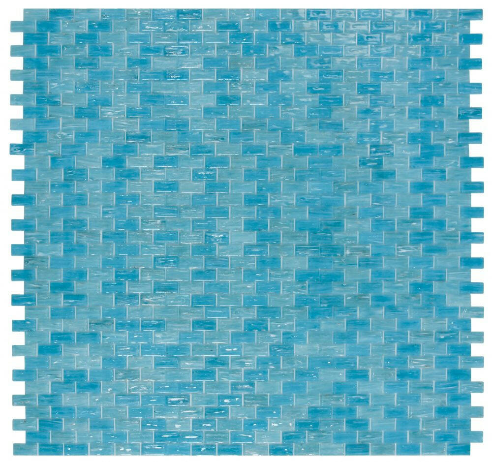 Sample of Summer Clear Blue Brick Glass Mosaic Tile-Sample-American Tile Depot