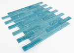 Sample of Summer Long Clear Blue Linear Glass Mosaic Tile-Sample-American Tile Depot