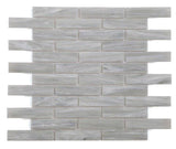 Sample of Summer Soft Grey Linear Glass Mosaic Tile-Sample-American Tile Depot