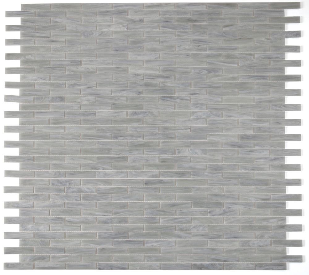 Sample of Summer Soft Grey Linear Glass Mosaic Tile-Sample-American Tile Depot