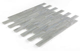 Sample of Summer Soft Grey Linear Glass Mosaic Tile-Sample-American Tile Depot