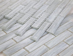 Sample of Summer Soft Grey Linear Glass Mosaic Tile-Sample-American Tile Depot