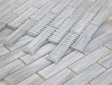 Summer Soft Grey Linear Glass Mosaic Tile