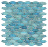 Summer Turquoise Oval Glass Mosaic Tile