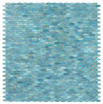 Sample of Summer Turquoise Oval Glass Mosaic Tile-Sample-American Tile Depot