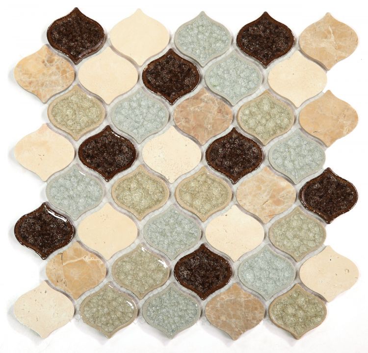 Oasis Earth Arabesque Mosaic Wall Tile-Mixed Mosaic-American Tile Depot