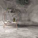 24 X 48 Supreme Grey Levigato Glossy Marble Look Porcelain Tile-PORCELAIN-Large Format-American Tile Depot