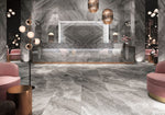 24 X 48 Supreme Grey Levigato Glossy Marble Look Porcelain Tile-PORCELAIN-Large Format-American Tile Depot