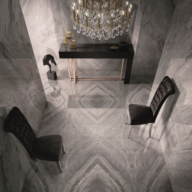 24 X 48 Supreme Silver Levigato Glossy Marble Look Porcelain Tile-PORCELAIN-Large Format-American Tile Depot