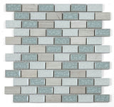 1 x 2 Garnet Brick Swiss Blue Mosaic Wall Tile