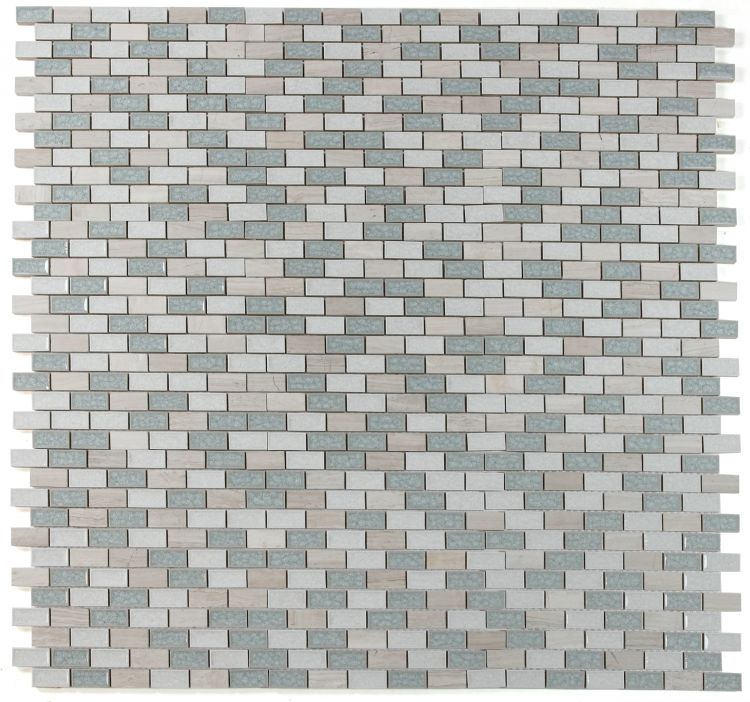 1 x 2 Garnet Brick Swiss Blue Mosaic Wall Tile-Mixed Mosaic-American Tile Depot