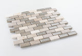 1 x 2 Garnet Brick Swiss Beige Mosaic Wall Tile