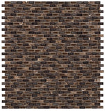 1 x 2 Garnet Brick Swiss Emperador Mosaic Wall Tile