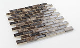 1 x 2 Garnet Brick Swiss Emperador Mosaic Wall Tile