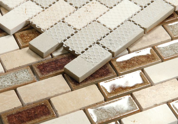 Garnet Brick Swiss Wine Mosaic Wall Tile-Mixed Mosaic-American Tile Depot