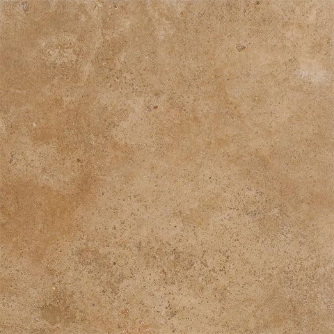 18 X 18 Walnut Travertine Unfilled, Brushed & Chiseled Tile