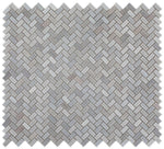 Tango Grey Glossy Herringbone Porcelain Mosaic Tile-Porcelain Mosaic-American Tile Depot