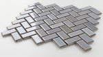 Tango Grey Glossy Herringbone Porcelain Mosaic Tile-Porcelain Mosaic-American Tile Depot