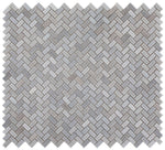 Sample of Tango Grey Glossy Herringbone Porcelain Mosaic Tile-Sample-American Tile Depot