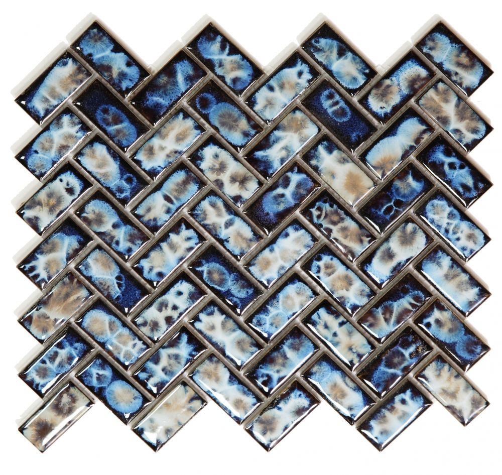 Sample of Tango Ocean Herringbone Porcelain Mosaic Tile-Sample-American Tile Depot