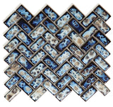 Tango Ocean Herringbone Porcelain Mosaic Tile