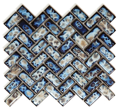 Tango Ocean Herringbone Porcelain Mosaic Tile