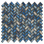 Sample of Tango Sapphire Herringbone Porcelain Mosaic Tile-Sample-American Tile Depot