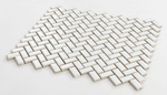 Tango White Glossy Herringbone Porcelain Mosaic Tile-Porcelain Mosaic-American Tile Depot