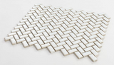 Tango White Glossy Herringbone Porcelain Mosaic Tile