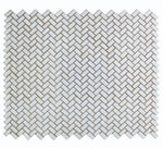 Sample of Tango White Large Glossy Herringbone Porcelain Mosaic Tile-Sample-American Tile Depot