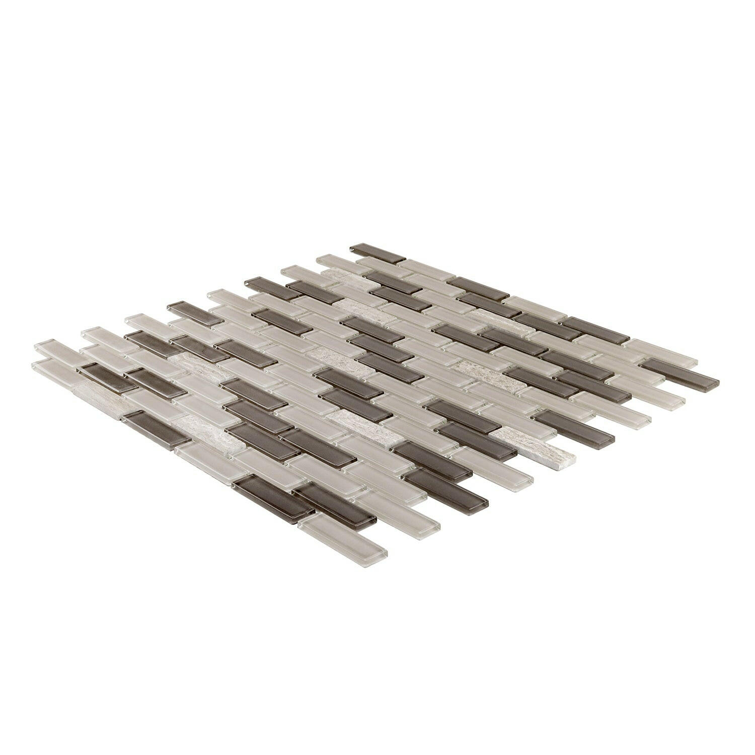 Taupe & Brown Linear Glass Mosaic Tile-Glass Mosaic-American Tile Depot