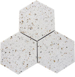 Terrazzo Gold Marble Polished 6" Hexagon Tile-Marble Tile-American Tile Depot