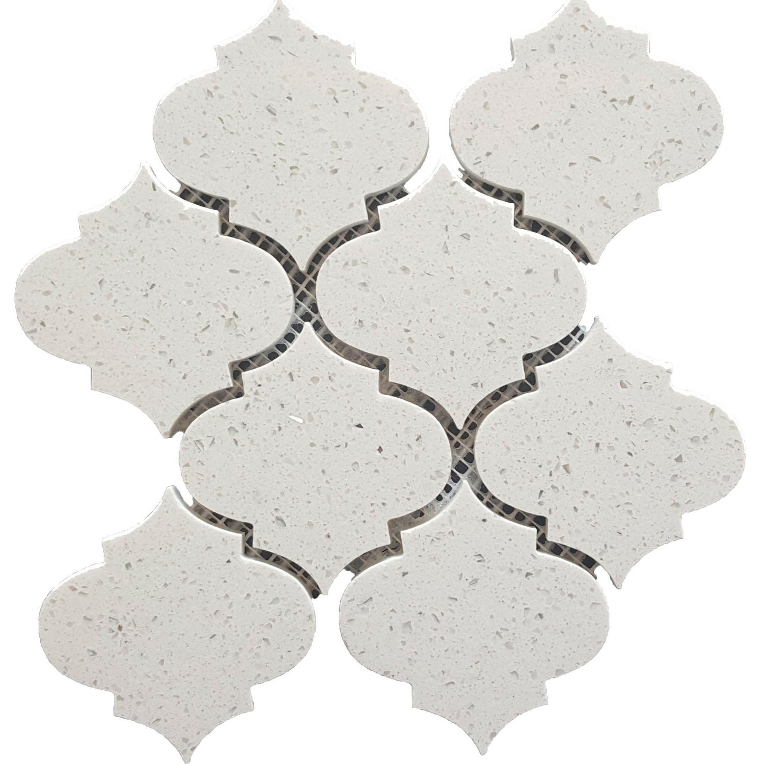 Terrazzo Silver Marble Polished 4" Morocco Mosaic Tile-Marble Mosaic-American Tile Depot