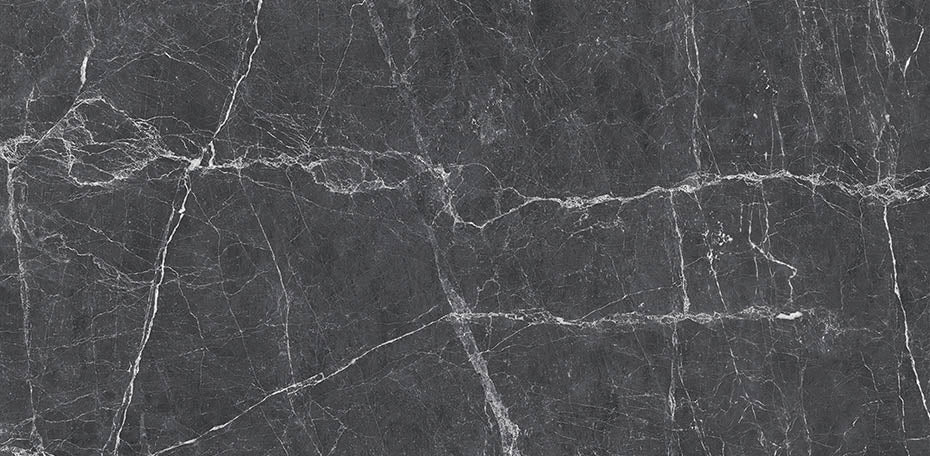 24 X 48 Terre Black Polished Marble Look Porcelain Tile-Porcelain Tile Large Formate-American Tile Depot