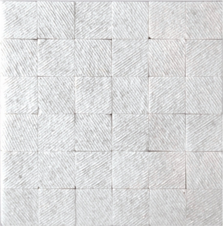 Sample of Precious Stone Textured Thassos Square Marble Mosaic Tile-Sample-American Tile Depot