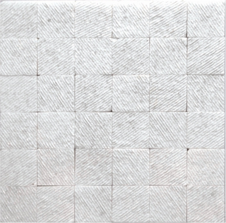 Precious Stone Textured Thassos Square Marble Mosaic Tile-Marble Mosaic-American Tile Depot