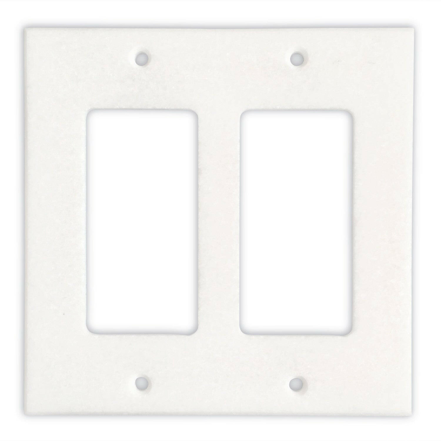 Thassos White Marble Double Rocker Switch Wall Plate / Switch Plate / Cover - Polished-Marble Wall/Switch Plate-American Tile Depot