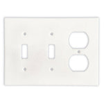 Thassos White Marble Double Toggle Duplex Switch Wall Plate / Switch Plate / Cover - Honed-Marble Wall/Switch Plate-American Tile Depot