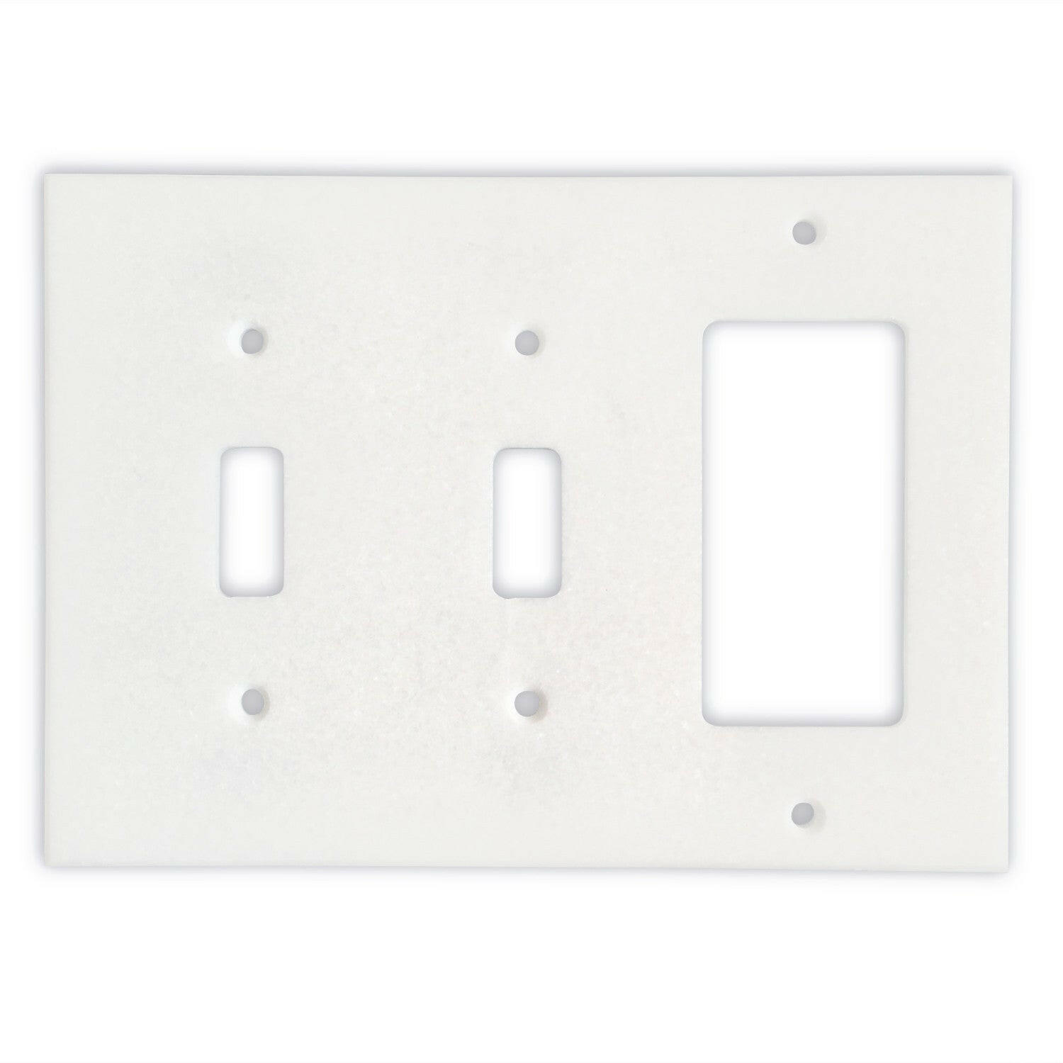 Thassos White Marble Double Toggle Rocker Switch Wall Plate / Switch Plate / Cover - Polished-Marble Wall/Switch Plate-American Tile Depot