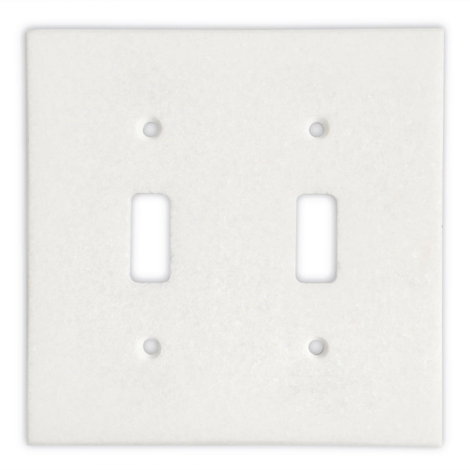 Thassos White Marble Double Toggle Switch Wall Plate / Switch Plate / Cover - Honed-Marble Wall/Switch Plate-American Tile Depot