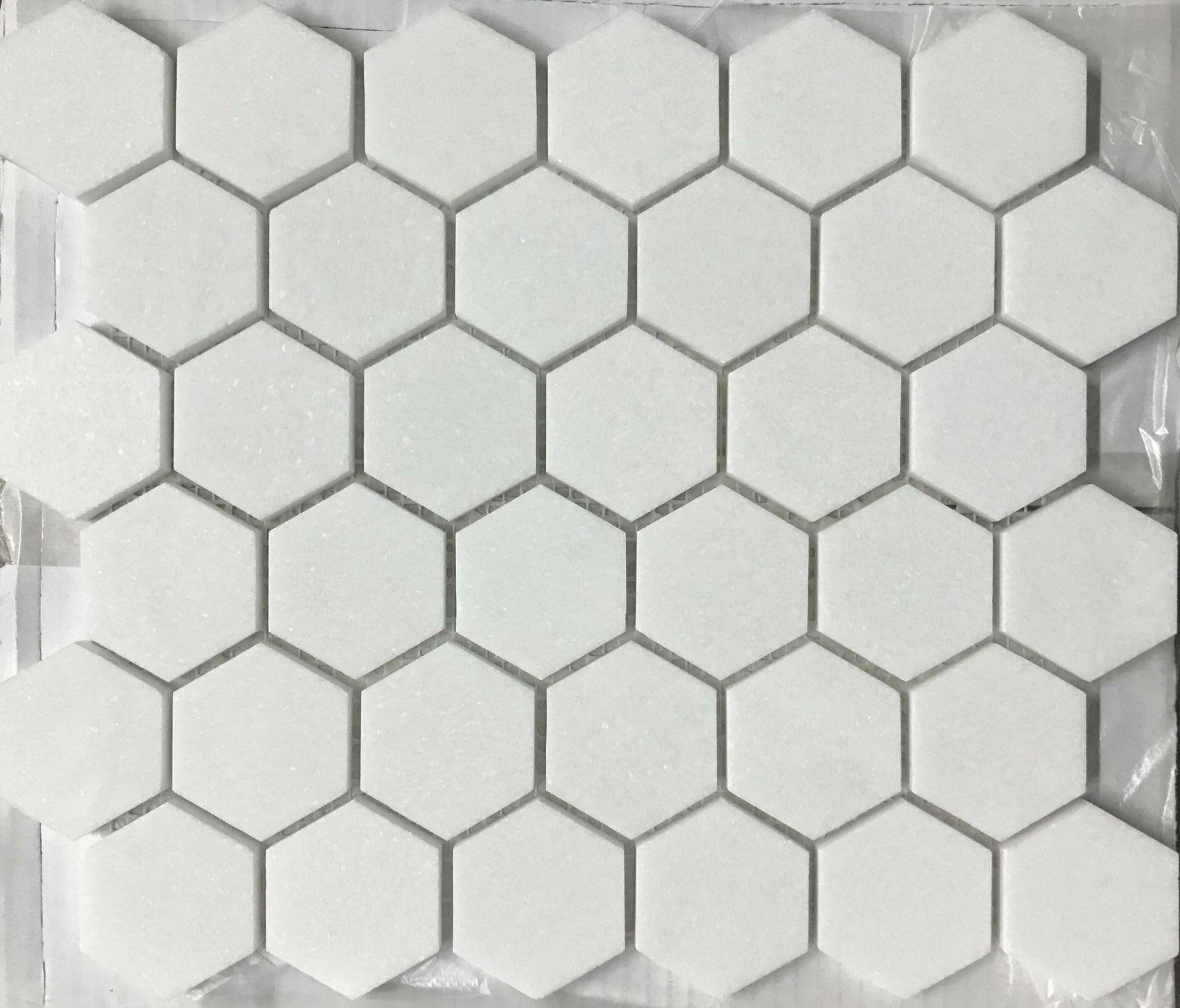 Thassos White Marble Honed 2" Hexagon Mosaic Tile-Marble Mosaic-American Tile Depot