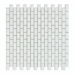 Thassos White Marble Honed Baby Brick Mosaic Tile-Marble Mosaic-American Tile Depot